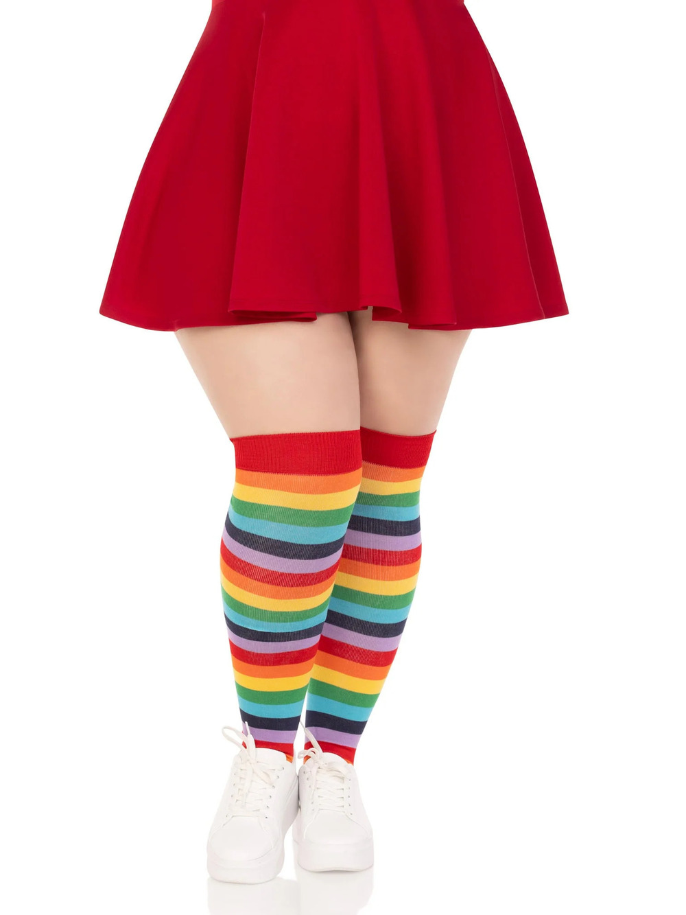 Leg Avenue - Cherry Rainbow Thigh High Socks - MULTICOLOR